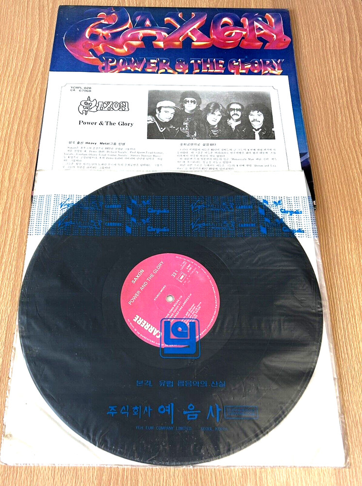 SAXON- Power & the Glory, Carrere, Vinyl Record Album, Year 1983