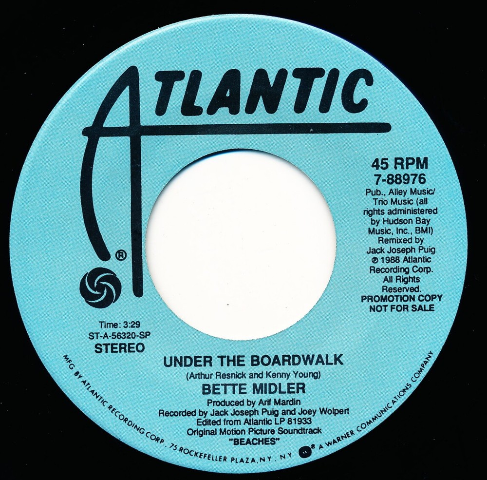 BETTE MIDLER – UNDER THE BOARDWALK – ATLANTIC 7-88976 – 45 Record NM