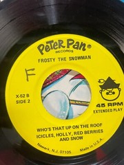 Frosty the Snowman Vintage 45 RPM Peter Pan Record George Peed Art