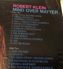 Robert Klein Mind Over Matter Vinyl First Pressing Excellent (EX) 1974