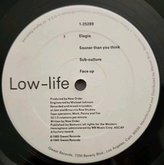 New Order Low-life LP Vinyl 1985 Qwest Records 1 25289 Joy Division