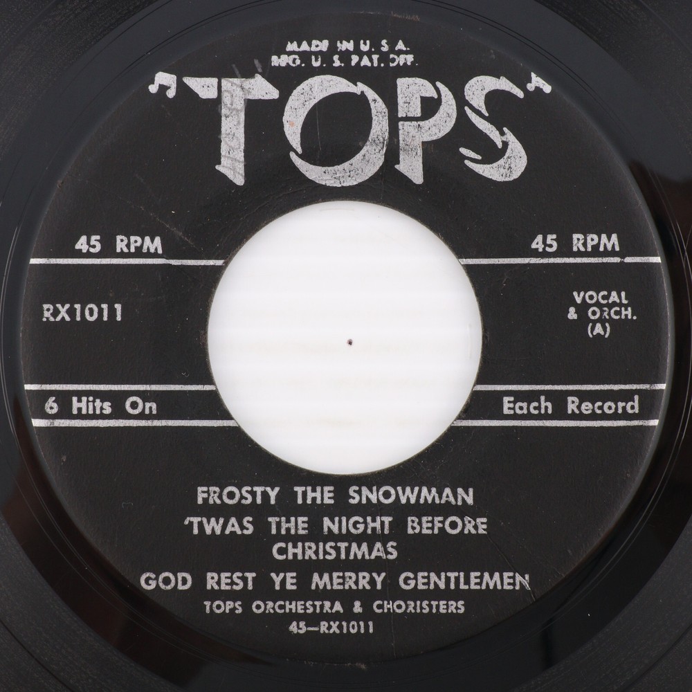 Tops Orchestra – Frosty The Snowman & 5 More Christmas Hits 45 rpm Record RX1011