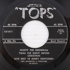 Tops Orchestra – Frosty The Snowman & 5 More Christmas Hits 45 rpm Record RX1011