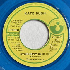 KATE BUSH -Symphony In Blue- Ultra Rare Canadian Blue Vinyl 7” Mono/Stereo Promo