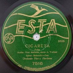 Harry Hardena – Cigareta / Jsou Nás Miliony – 10″ 78 rpm Record 7516 Czech RARE