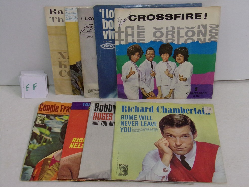 1960’s Lot Of 10 – 45 RPM Records With Picture Sleeve