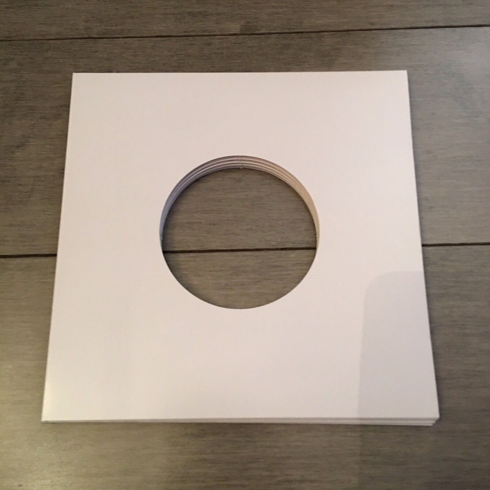 Singles Glossy White Cardboard 7.25” Jackets W/ Diecut Center Hole for 7” vinyl
