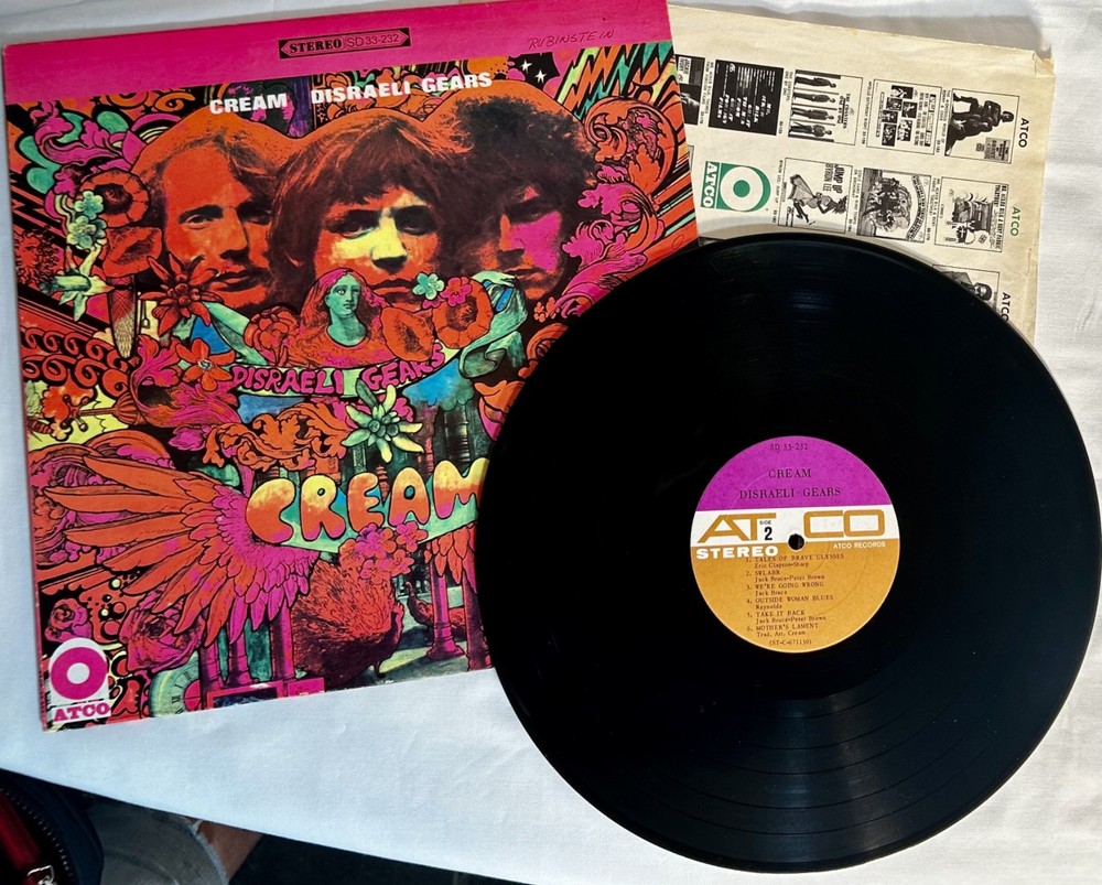 CREAM Disraeli Gears LP 1967 ATCO stereo MONARCH SD 33-232 1st Press EX/VG OIS