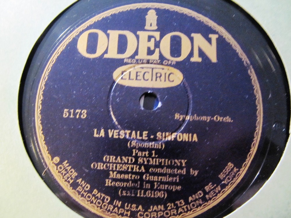 1928 Antonio Guarnieri SPONTINI LA VESTALE SINFONIA Milan Grand Symphony Odeon