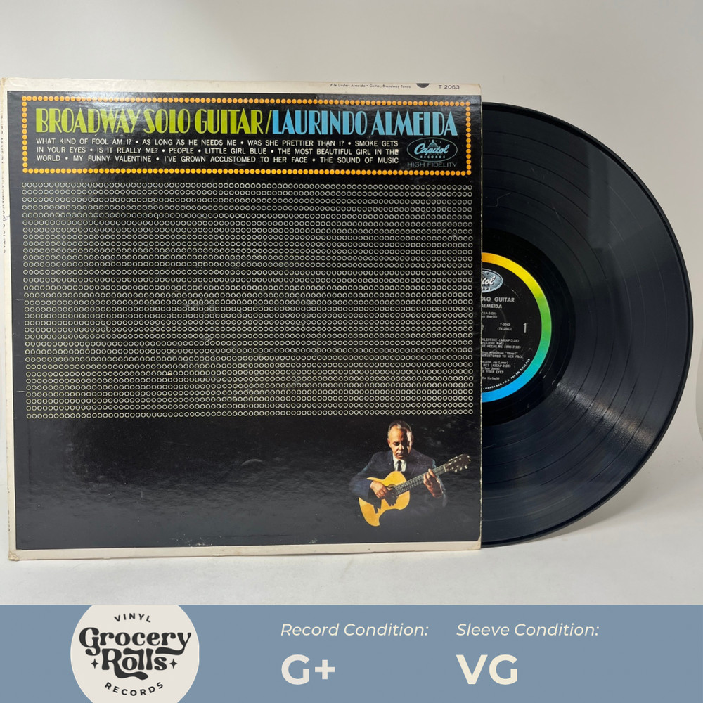 Laurindo Almeida – Broadway Solo Guitar Vinyl LP Good Plus (G+)/Very Good (VG)