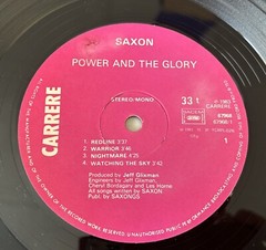 SAXON- Power & the Glory, Carrere, Vinyl Record Album, Year 1983