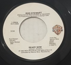 Rod Stewart 45 Rpm Vinyl Baby Jane / Ready Now Warner Bros. 7-29608 VG +