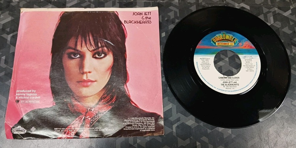 Joan Jett 45 Crimson And Clover Boardwalk NB7-11-144 A-side Play Tested