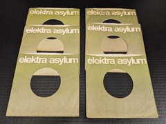 Lot of 6 Vintage Elektra /Asylum Records 45 RPM 7″ Company Sleeves Rock Jazz