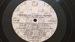 Carmen McRae/ George Shearing “TWO FOR THE ROAD” 1980 Concord Jazz LP-CJ-128