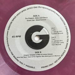 7 Inch Colored Vinyl, The Clippers, Grown-Ups, Empire! Empire! Rare promo copy