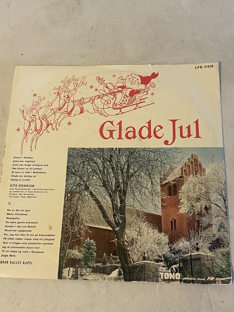 GERMAN CHRISTMAS ALBUM GLADE JUL TONO HI FI RECORDS 33 1/3 RPM