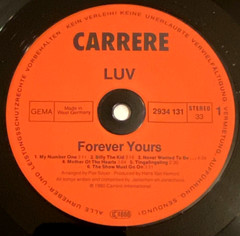 LUV Forever Yours RARE 80s Dutch Pop ELECTRO Dance DISCO German Import NO COVER!