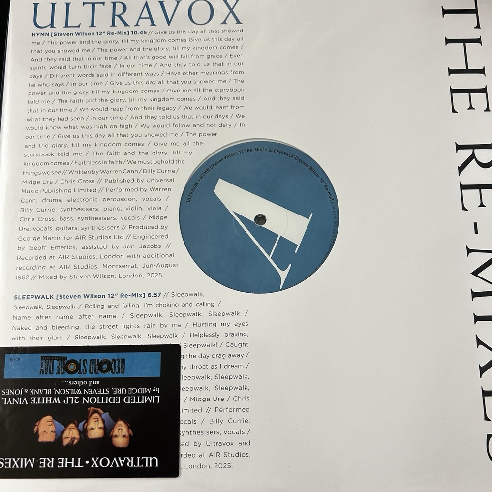 Ultravox The Re-Mixes RSD 2026 VINYL BRAND NEW