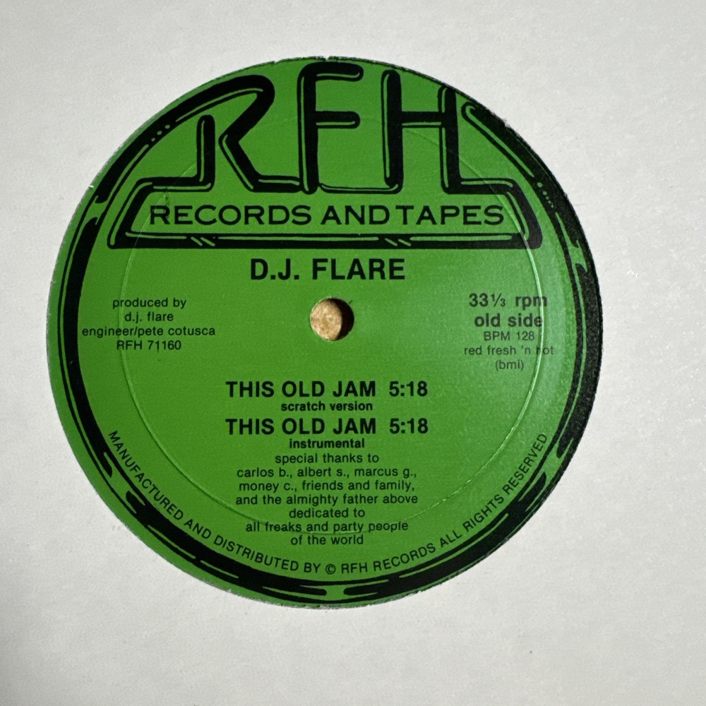 DJ FLARE THIS OLD JAM 12″ SINGLE PRIVATE PRESS RARE ELCTRO