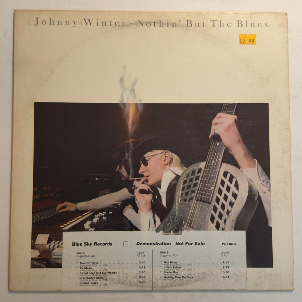 Johnny Winter~Nothin’ But The Blues~White Label Promo With Printed Inner Sleeve