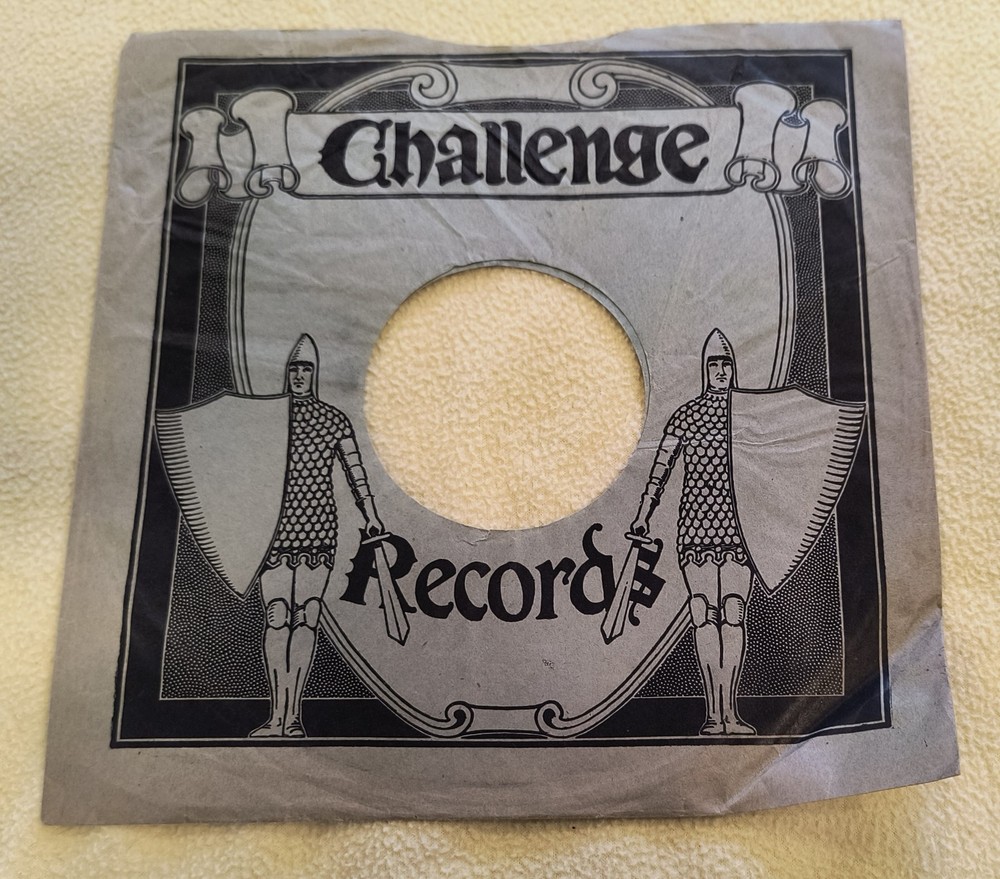 CHALLENGE 10″ paper record 78rpm record Sleeve Sears Roebuck 1920s