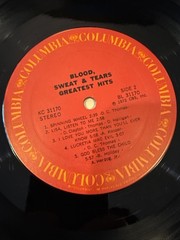 BLOOD, SWEAT AND TEARS GREATEST HITS/1972/US/COLUMBIA KC 31170/VINYL LP/VG+/VG