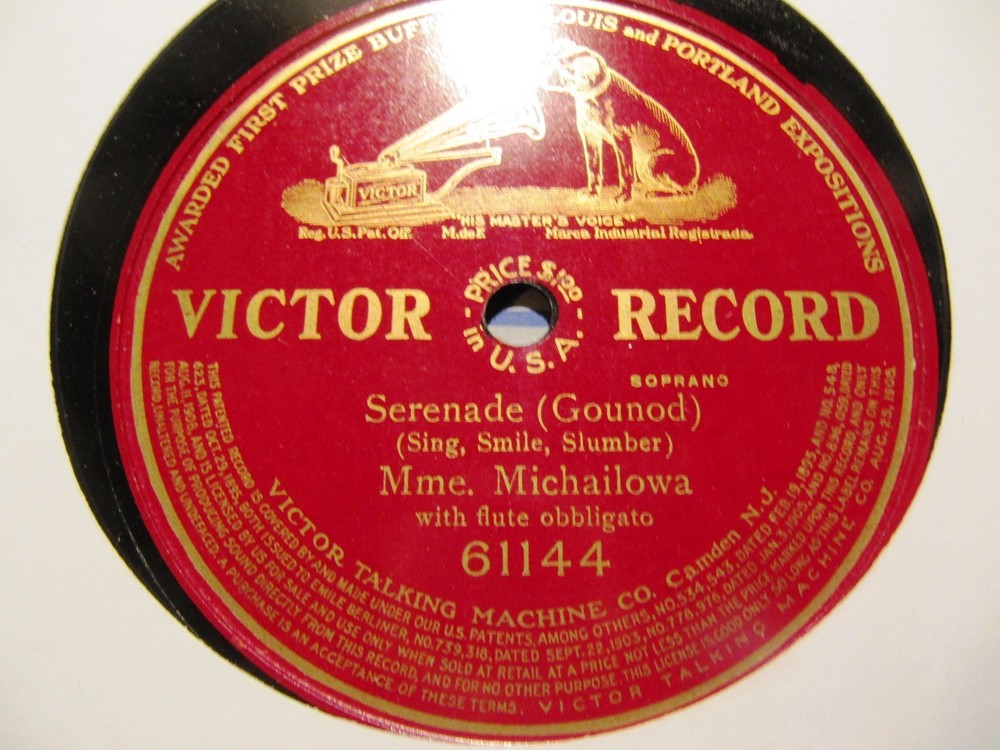 1902 RUSSIAN G&T MARIE MICHAILOWA Gounod SERENADE A N Semenov flute VICTOR 61144