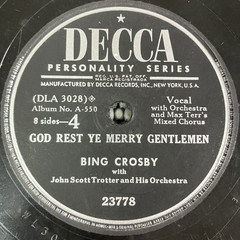 Bing Crosby White Christmas /God rest Ye & CHRISTMAS CAROLS-PART (1 & 2) 78rpm