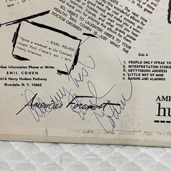 Emil Cohen American Jewish Humorist Autograph Vinyl LP Emco Records 1201 Signed