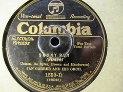 1928 JAN GARBER Or Al Jolsons Singing Fool SONNY BOY Round Evening COLUMBIA 1550
