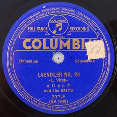 Adolf & The Boys Proto Ty Jsi Plakala/Laendler No. 20 78 rpm Record 272-F Czech