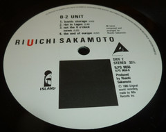 RIUICHI SAKAMOTO 33 RPM LP B-2 UNIT ELECTRONIC ODD ISLAND 1981