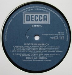 Doug Ashdown – LP – Winter in America – 1977 – Decca TXS-R125, G/Fold – NM/NM