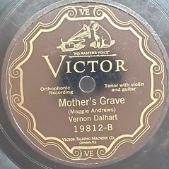 Vernon Dalhart – Mothers Grave 78 Shellac 1925 Prewar Victor 19812 VG
