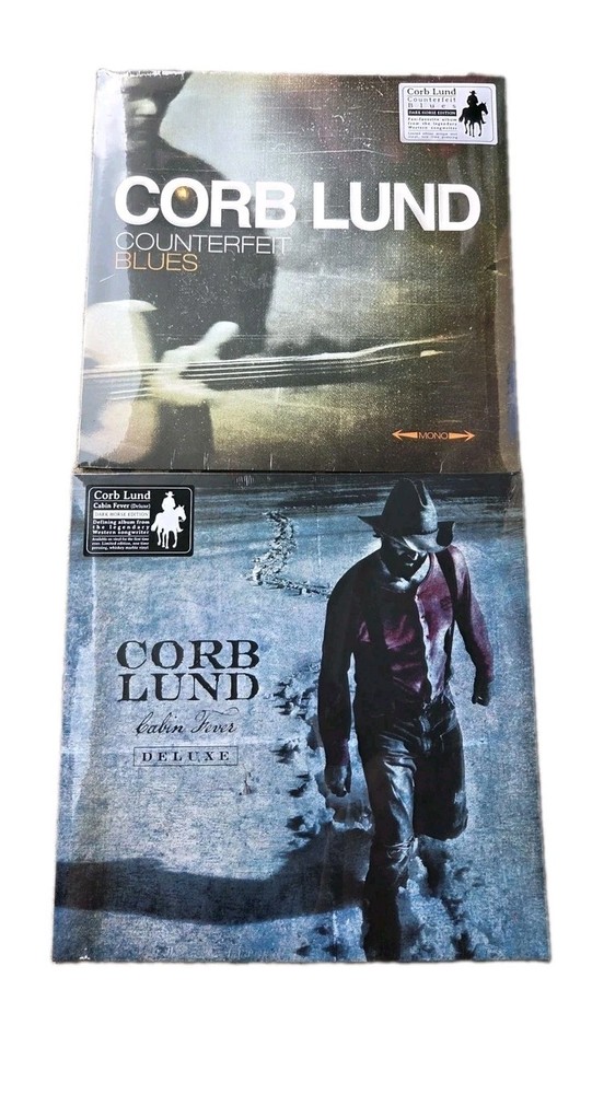2 NEW Corb Lund Counterfeit Blues (Vinyl) 12″ AlbuM CABIN FEVER DELUXE