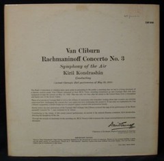 RACHMANINOFF: CONCERTO NO. 3-RCA VICTOR #LM 2355 RED SEAL In mono-VAN CLIBURN