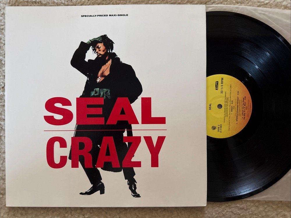 SEAL CRAZY SPARKLE SIRE RECORDS ORIGINAL PRESSING William Orbit Mix 1990 Zzt