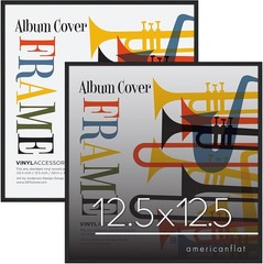 Americanflat 12.5×12.5 Album Frame with Plexiglass – Set of 2 – Record Album Fra