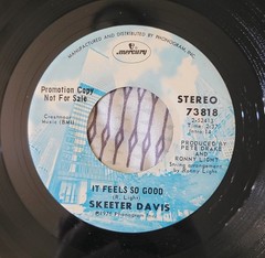 Skeeter Davis-It Feels So Good/I Love Us-Rare 78 Promo Pop 45-Mercury-VSVG++