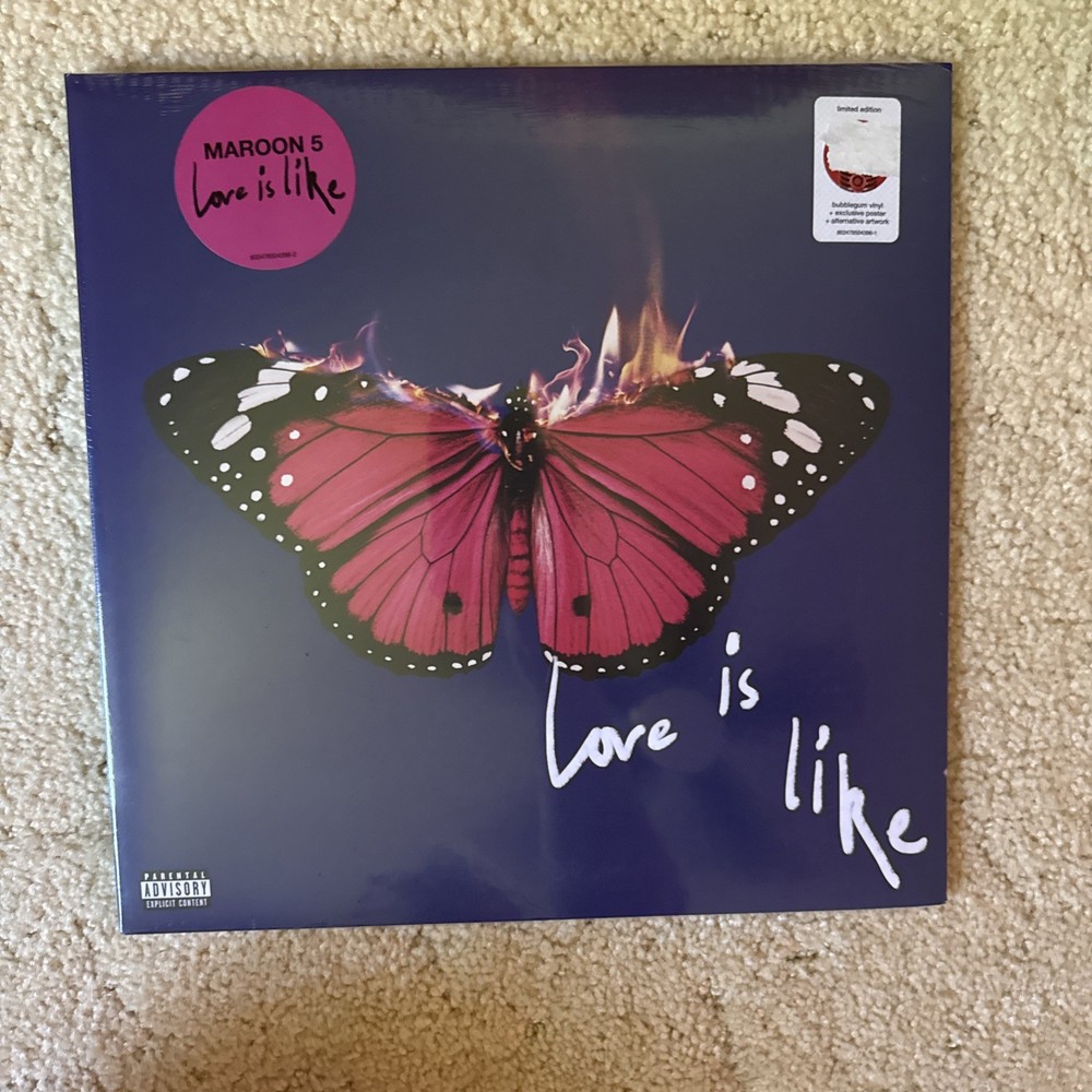Maroon 5 Love Is Like Exclusive Limited Edition Bubblegum Vinyl LP Record
