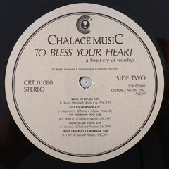To Bless Your Heart – A Heartcry Of Worship – 1985 12″ LP Vinyl Record CRT 01080