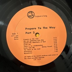 Prepare Ye The Way Part 2 Lp Xian Folk Gospel vg+