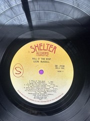 Leon Russell “Will O’ The Wisp” Vinyl, US, 1975, Gloversville Press, Inner, VG