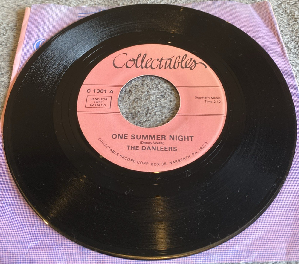45RPM-THE DANLEERS-ONE SUMMER NIGHT/WHEELIN AND A-DEALIN- MINT LOOKS UNPLAYED
