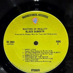 BLACK SABBATH Master of Reality 1971 FIRST PRESS Misprint Green Label EX+ Vinyl