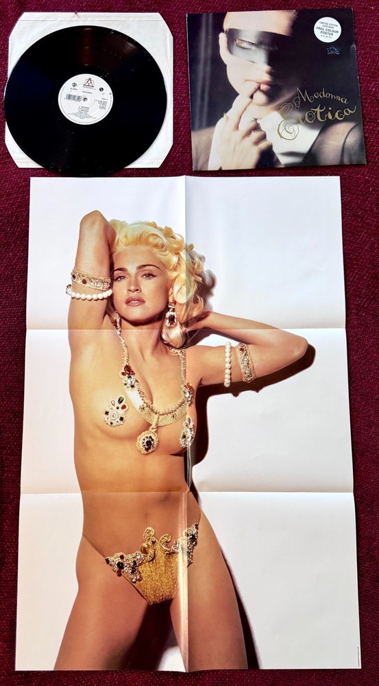 MADONNA EROTICA 12” RECORD PROMO SEX BOOK JEWEL POSTER MADE UK VINYL REMIX 1992