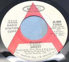 Argent Tragedy / Hes A Dynamo 45 Vinyl 1970s Classic Rock Record Promo NM Epic