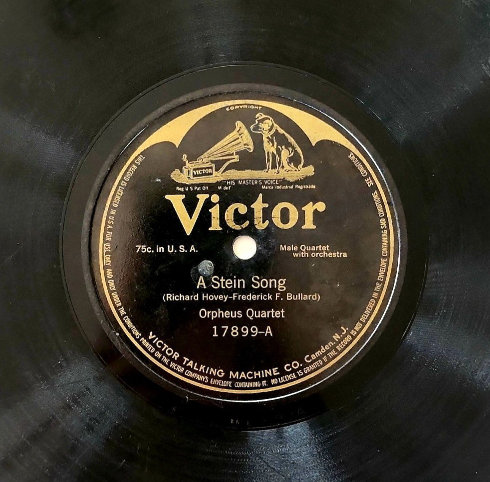 1920s Orpheus Quartet A Stein Song Victor 78 Record Vocal Quartet Swing Along