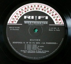 Joseph Haydn – Sinfonia N° 44 In Mi Min. / Sinfonia N° 49 In Fa Min. – Rifi (LP)